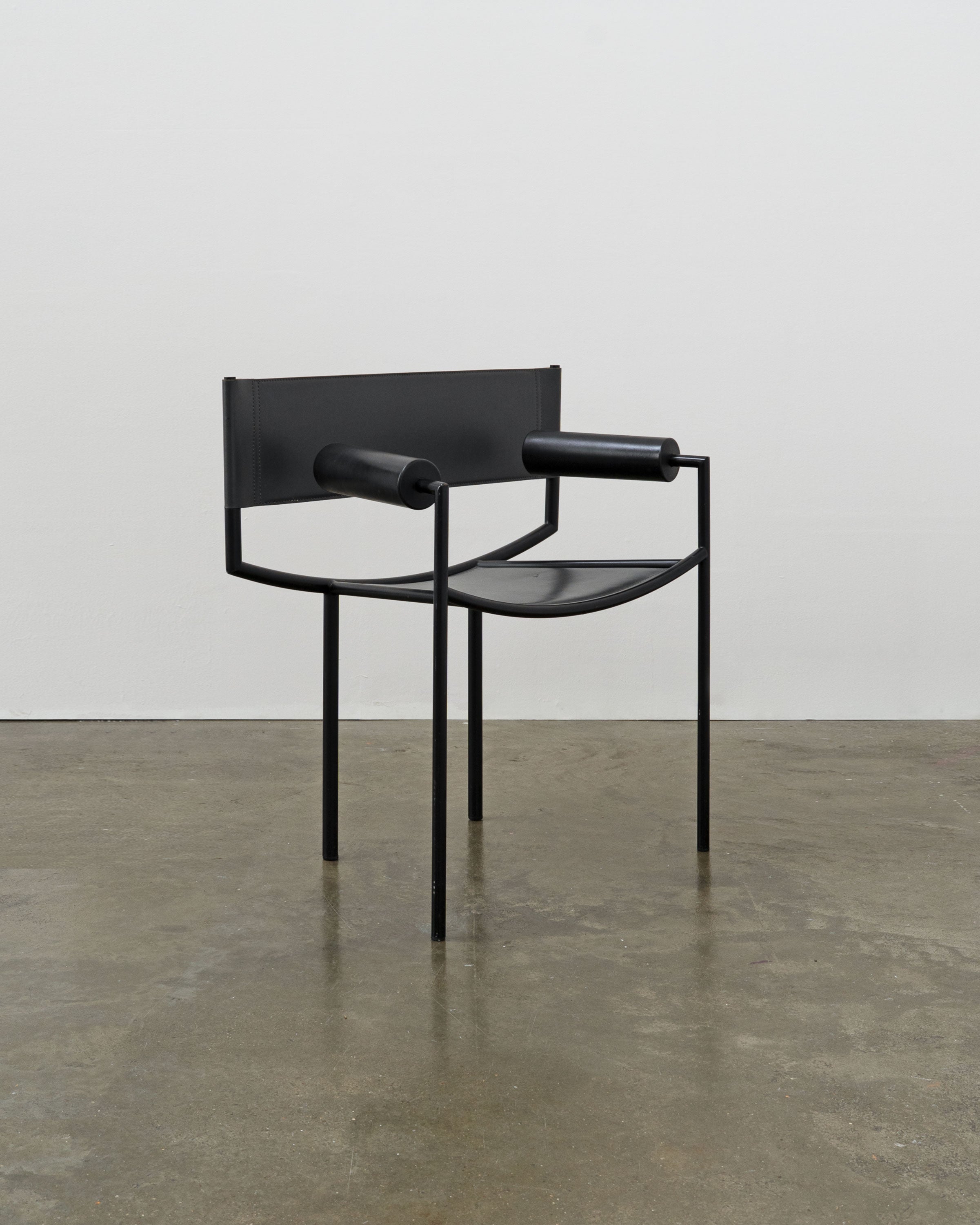 Postmodern Leather and Steel Chair, c.1980 – Tom Bogle