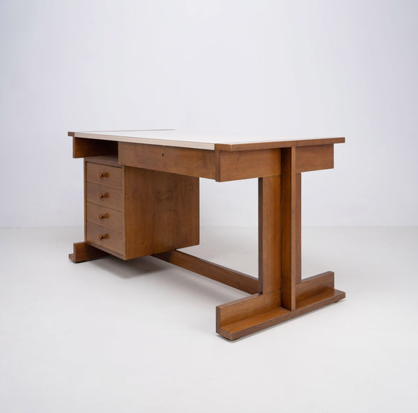 Constructivist Wood and Melamine Desk, Italy, c.1950