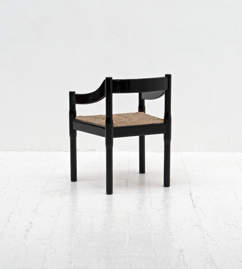 Black Carimate Chairs by Vico Magistretti