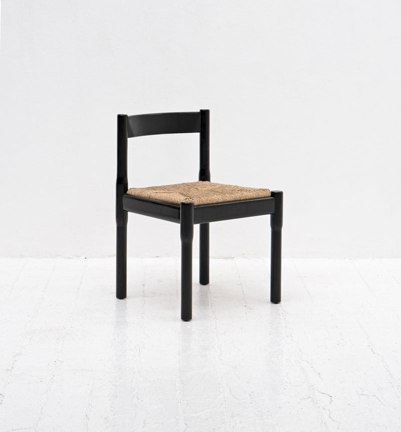 Black Carimate Chairs by Vico Magistretti