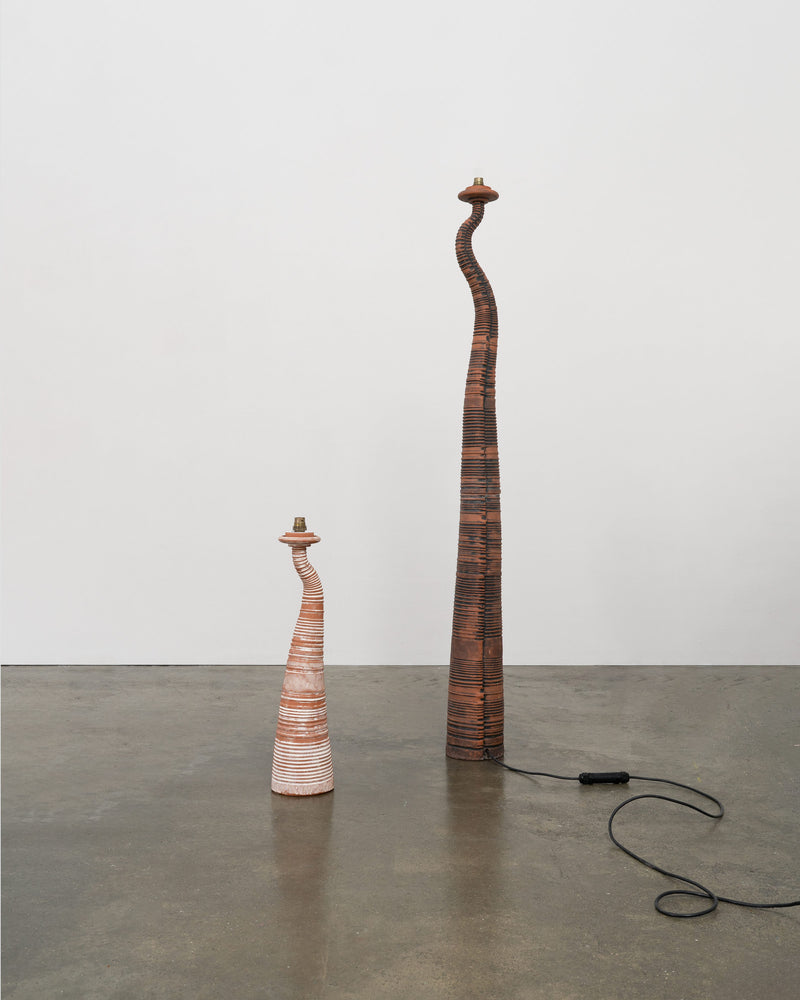 Vintage Sculptural Terracotta Floor Lamp