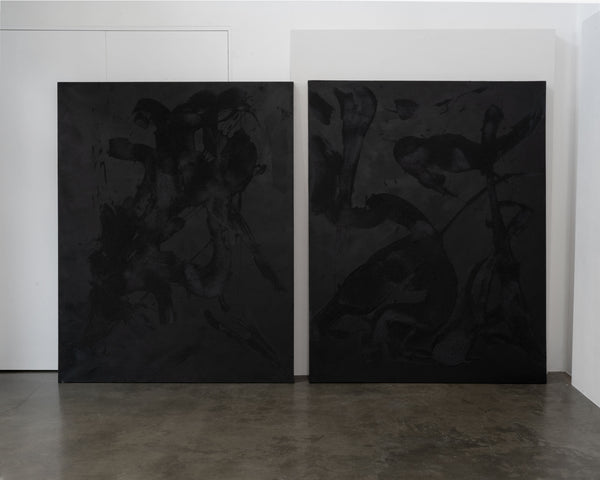 Large Abstract Diptych, Mixed Media on Canvas by Alyse Stone RCA