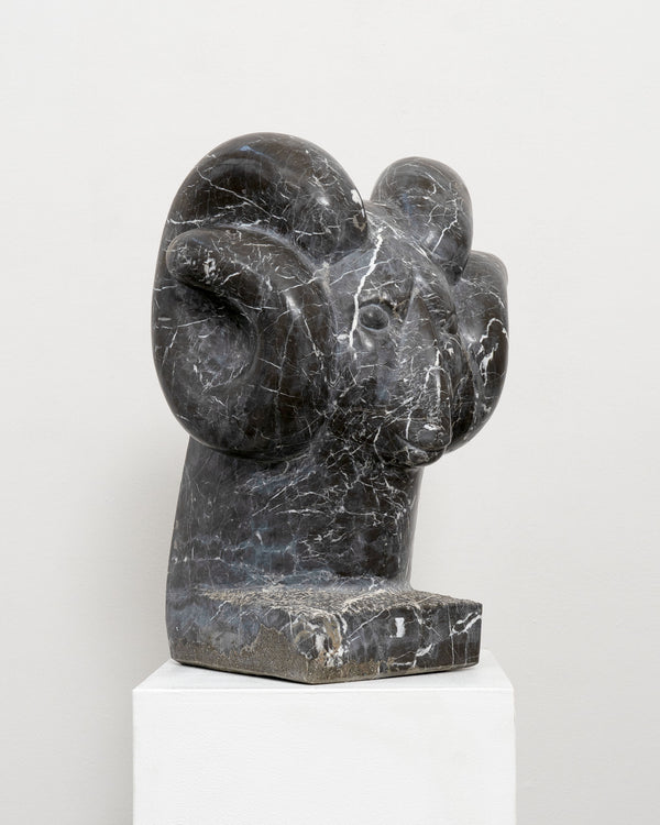 Large Vintage Marble Rams Head Sculpture