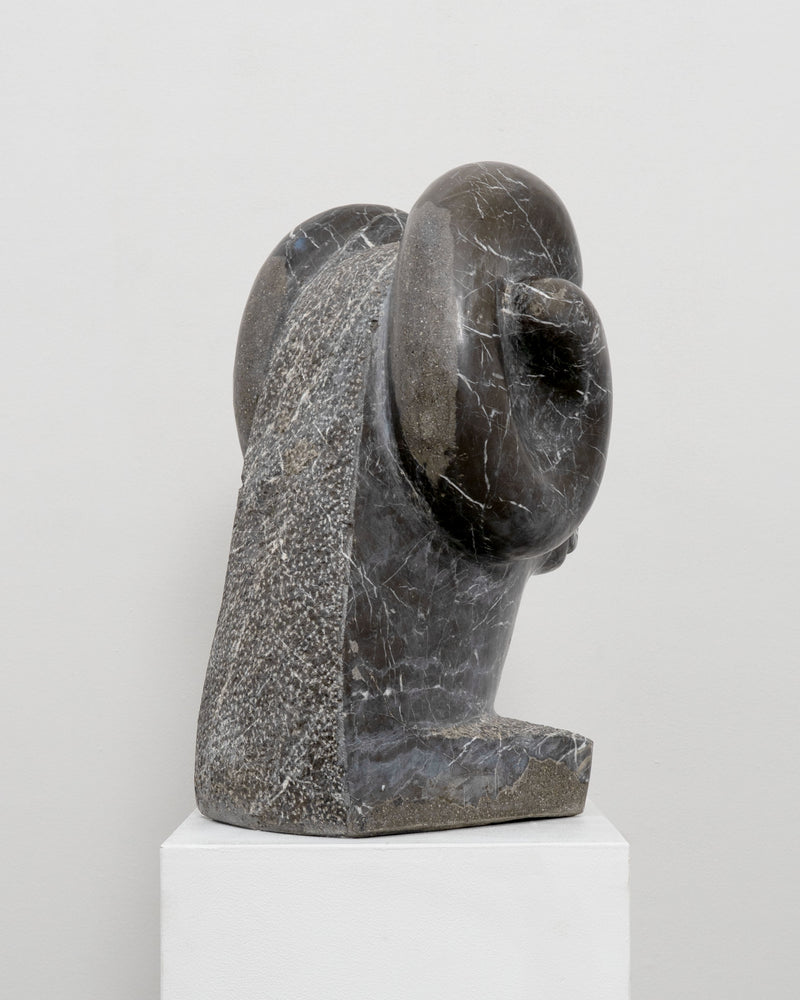 Large Vintage Marble Rams Head Sculpture