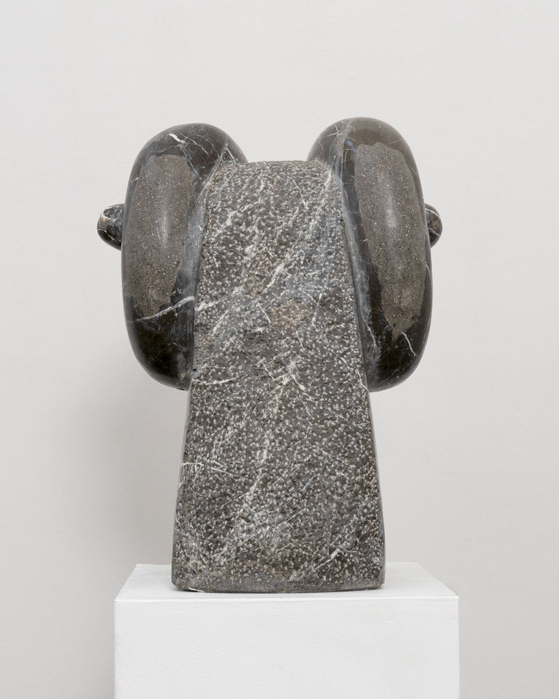 Large Vintage Marble Rams Head Sculpture