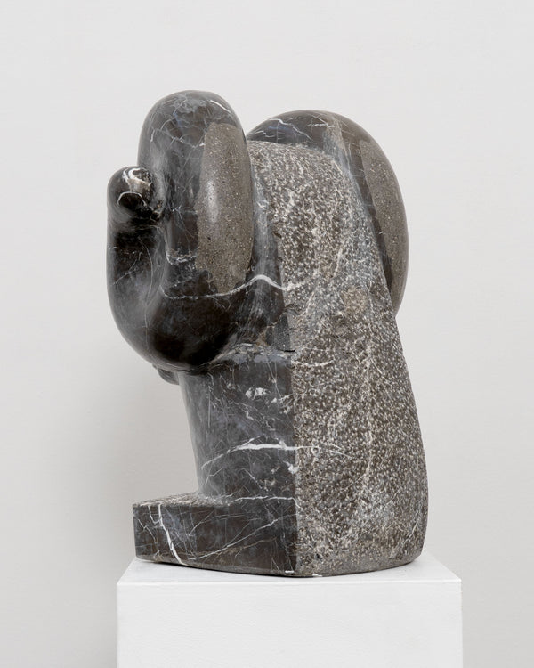 Large Vintage Marble Rams Head Sculpture