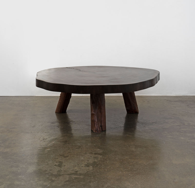 Large Brutalist Slab Oak Coffee Table by Furio Guerci, Venezuela, c.1960