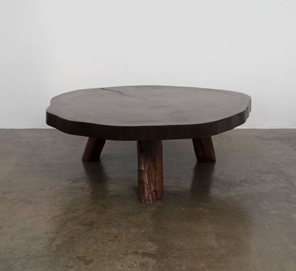 Large Brutalist Slab Oak Coffee Table by Furio Guerci, Venezuela, c.1960