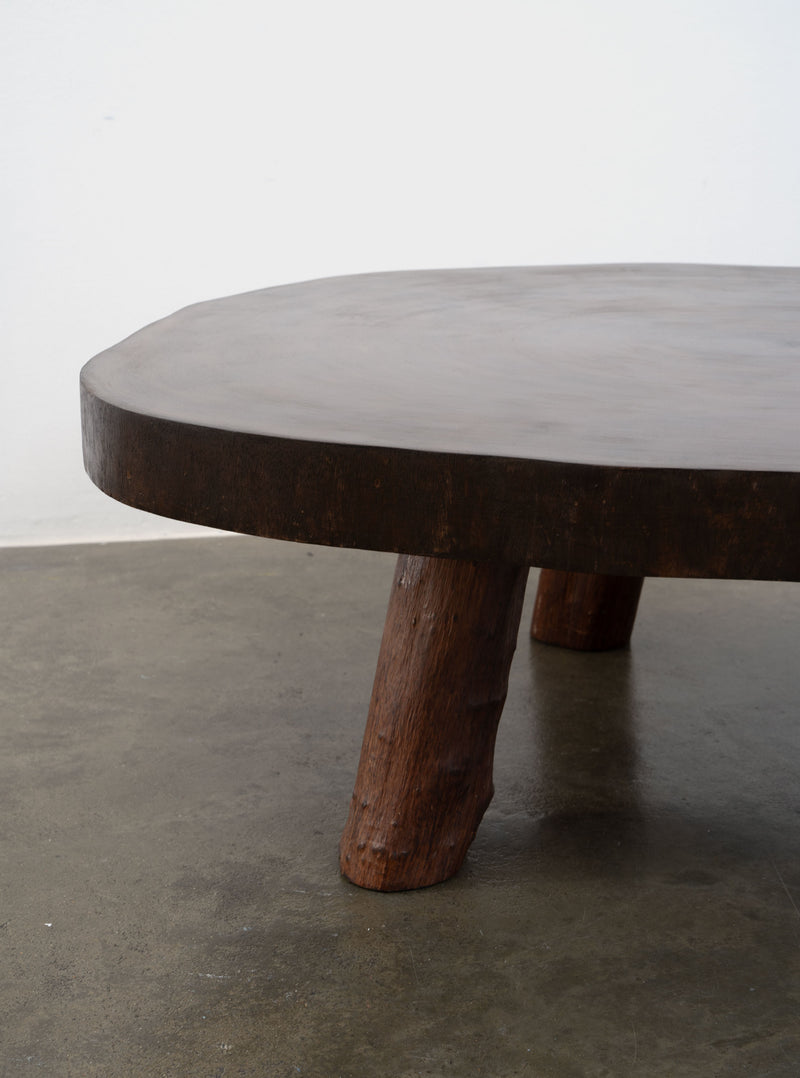 Large Brutalist Slab Oak Coffee Table by Furio Guerci, Venezuela, c.1960