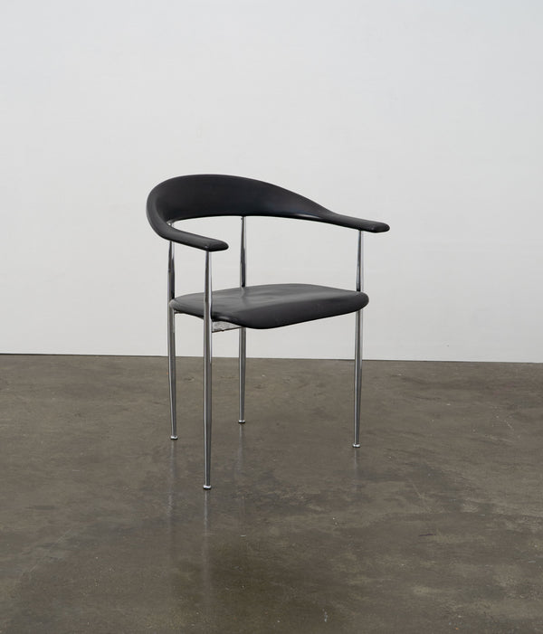 Chrome and Rubber 'P40' Dining Chair by Vegni & Gualtierotti for Fasem, c.1980