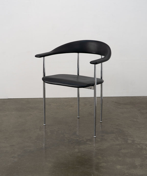 Chrome and Rubber 'P40' Dining Chair by Vegni & Gualtierotti for Fasem, c.1980