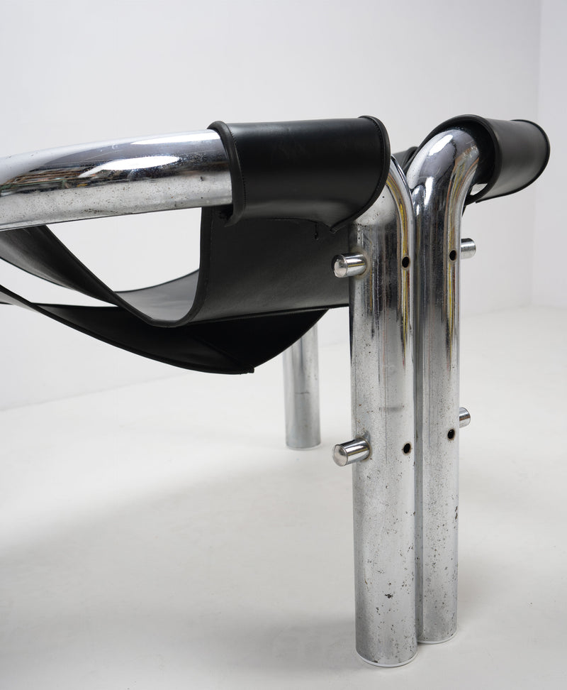 Chrome and Leather 'Palo Alto' Chair by Byron Botker c.1970