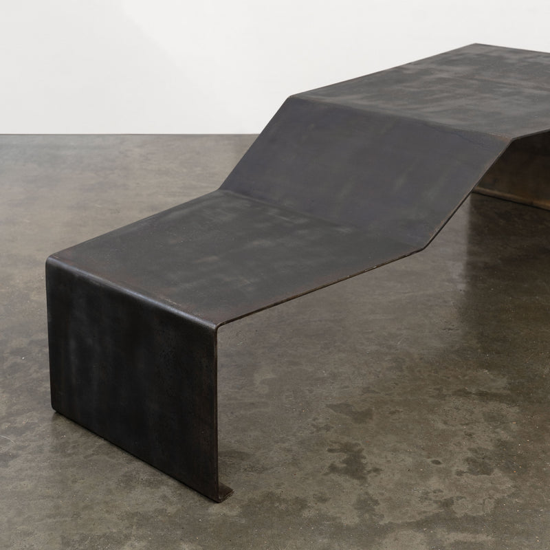 Large Patinated Steel Bench / Coffee Table
