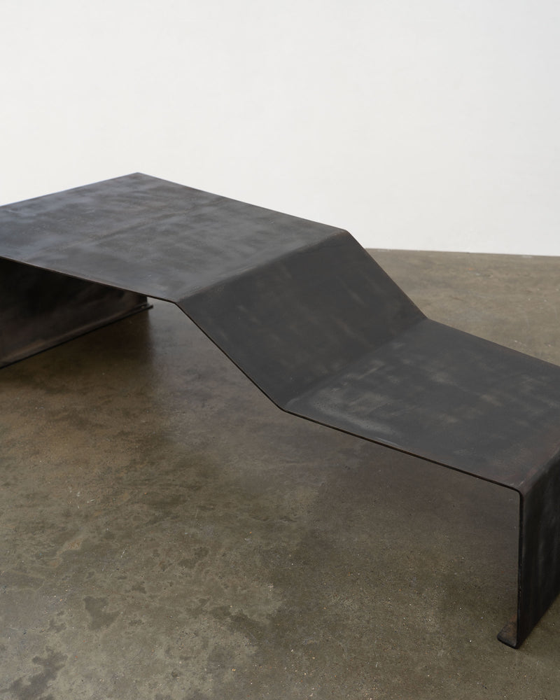 Large Patinated Steel Bench / Coffee Table