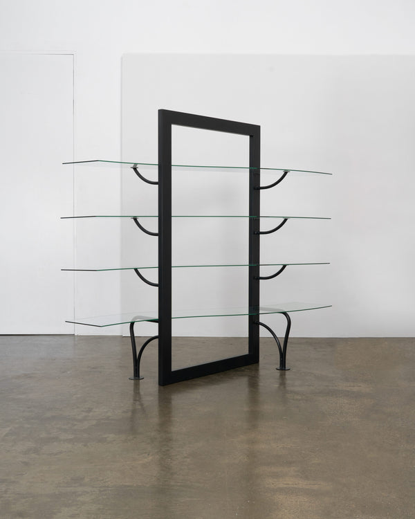 Postmodern Metal and Glass Room Divider / Shelving Unit, Italy, c.1990