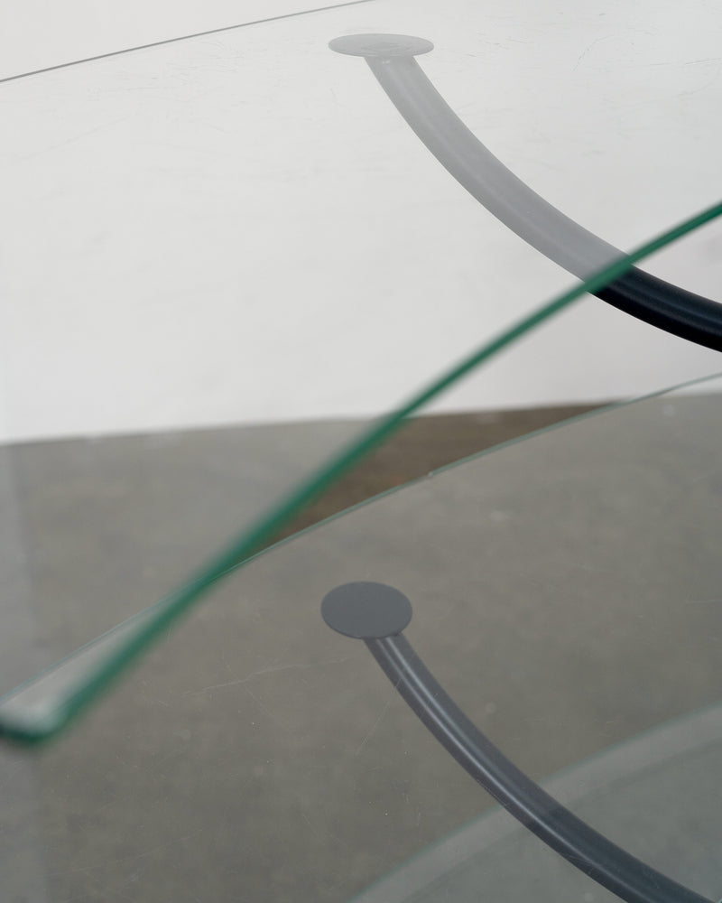 Postmodern Metal and Glass Room Divider / Shelving Unit, Italy, c.1990