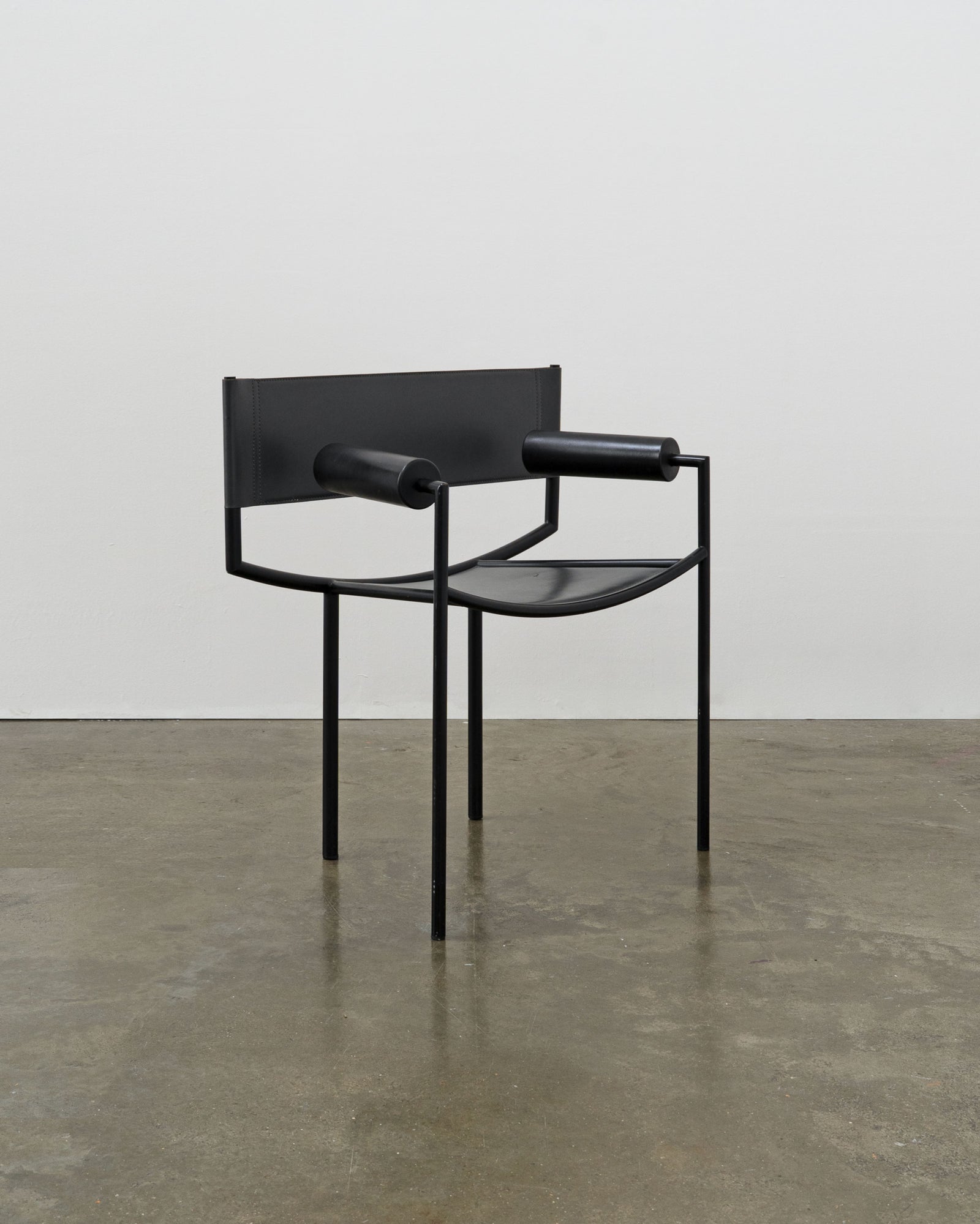 【L】postmodern chair Postmodern Leather and Steel Chair, c.1980 – Tom Bogle