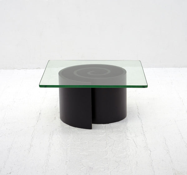 Spiralling Wood and Glass Coffee Table, c.1970