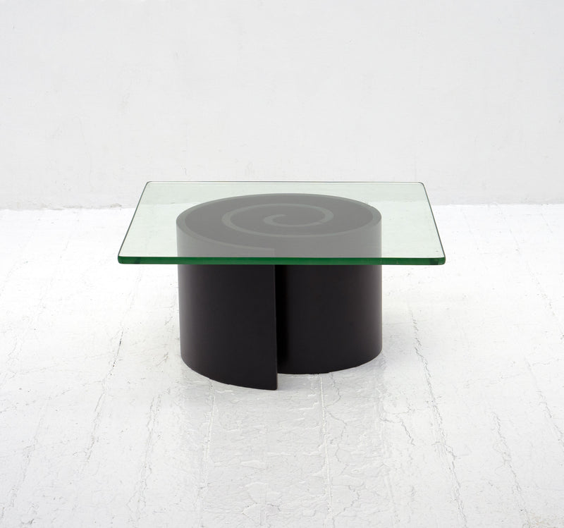 Spiralling Wood and Glass Coffee Table, c.1970