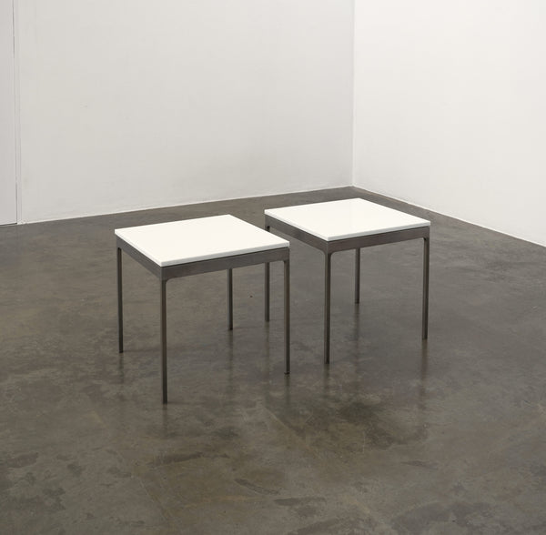 Stainless Steel and Stone TA.18G side tables by Nicos Zographos, c.1990