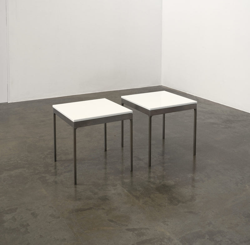 Stainless Steel and Stone TA.18G side tables by Nicos Zographos, c.1990