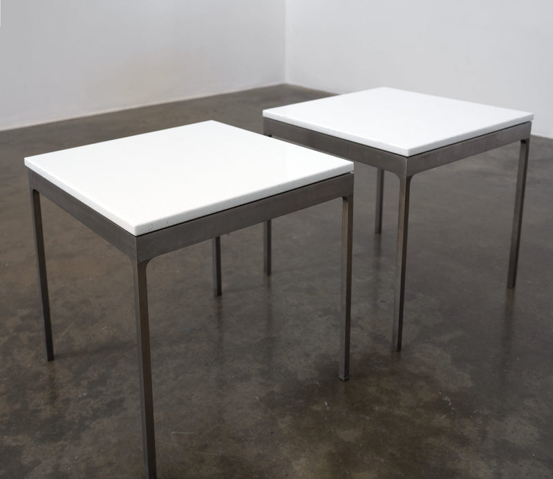 Stainless Steel and Stone TA.18G side tables by Nicos Zographos, c.1990