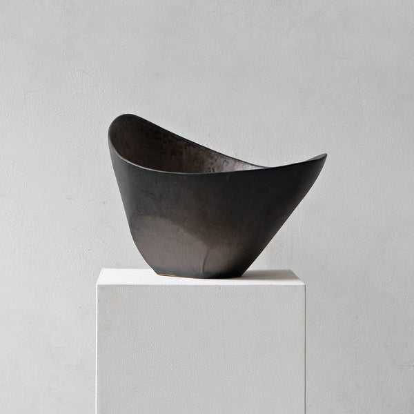 Asymmetrical Slab Built Stoneware Bowl