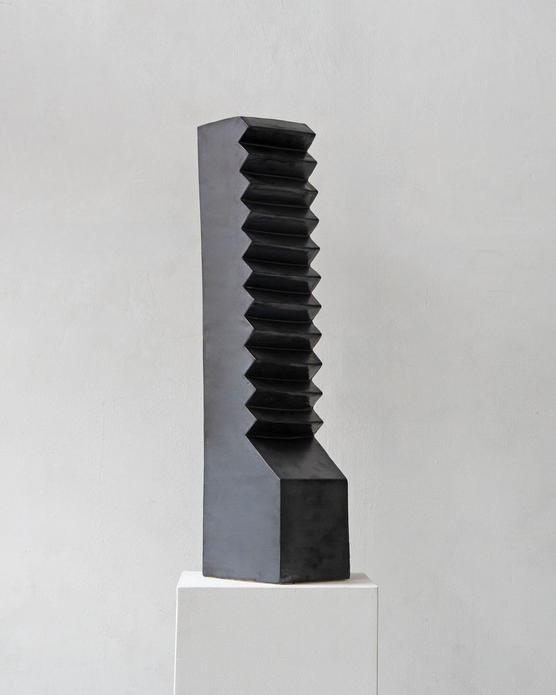 Tall Sculptural Slab Built Stoneware Vessel