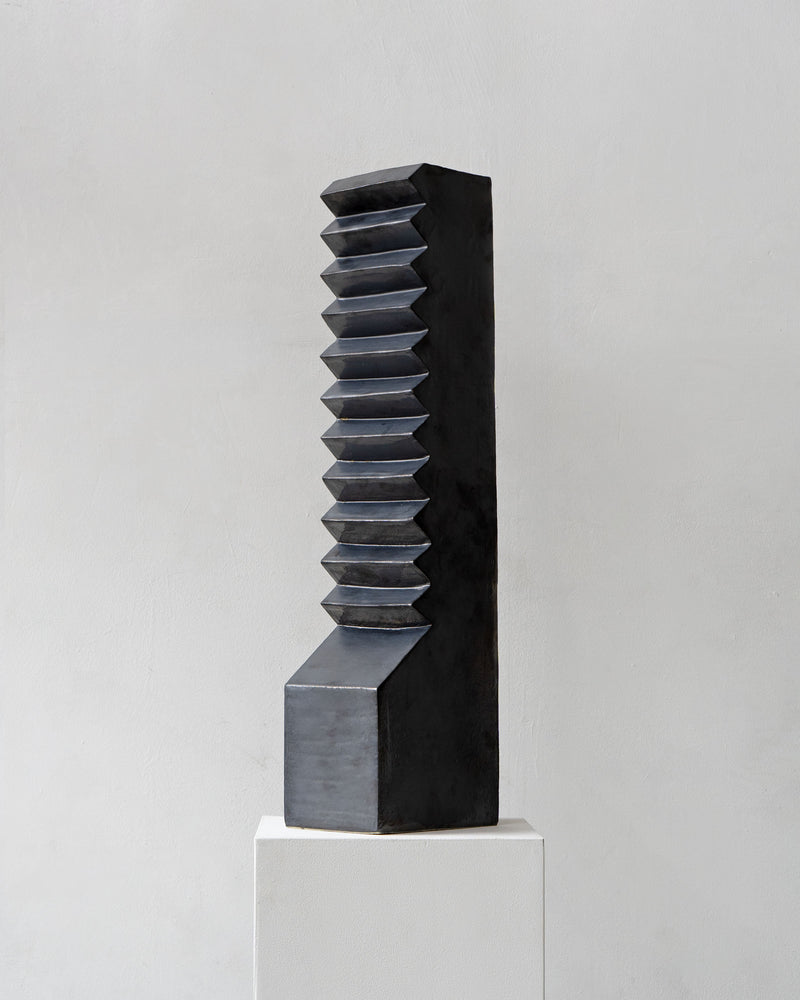 Tall Sculptural Slab Built Stoneware Vessel