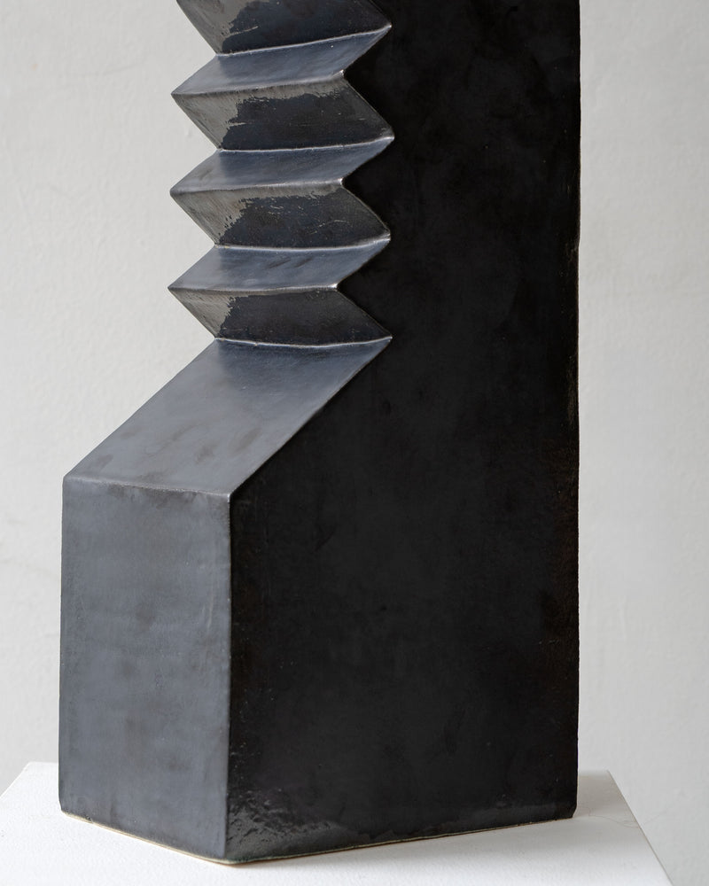 Tall Sculptural Slab Built Stoneware Vessel