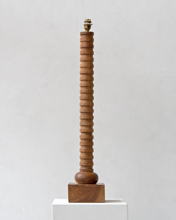 Tall Vintage Turned Wood Table Lamp