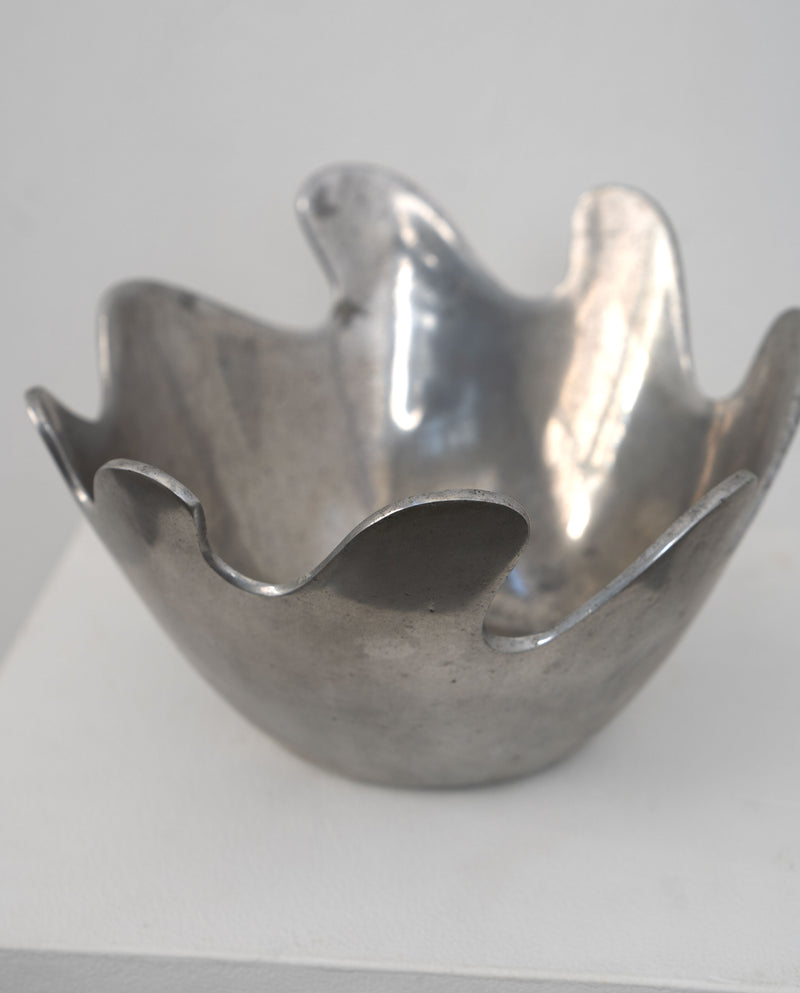 Vintage Sculptural Cast Aluminium Bowl