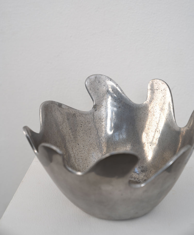 Vintage Sculptural Cast Aluminium Bowl