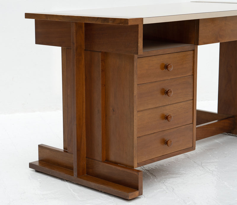 Constructivist Wood and Melamine Desk, Italy, c.1950