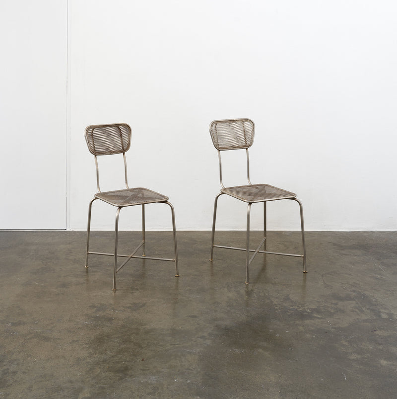 Vintage Perforated Metal Chairs