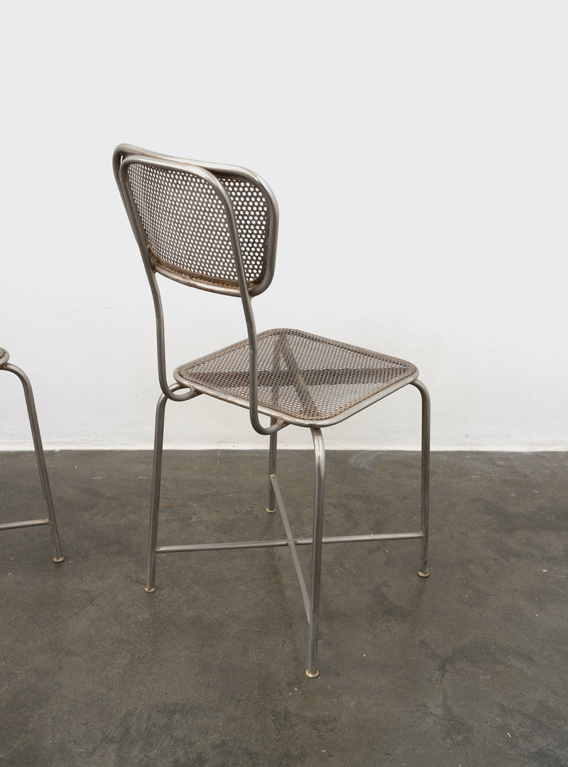 Vintage Perforated Metal Chairs