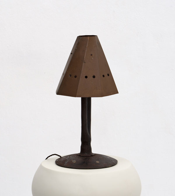 Brutalist Tole Table Lamp