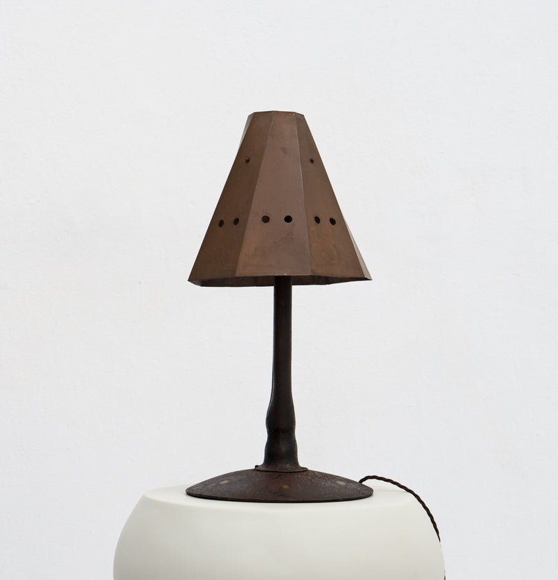 Brutalist Tole Table Lamp