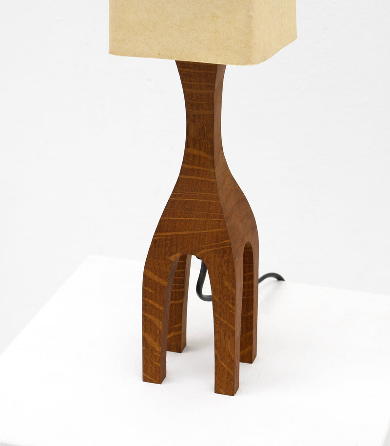 Vintage Oak and Paper Table Lamp by Liberty