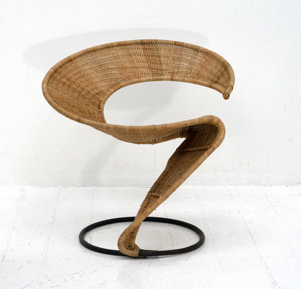 Wicker and Iron Zest Chair by Francois Liguori, 1988