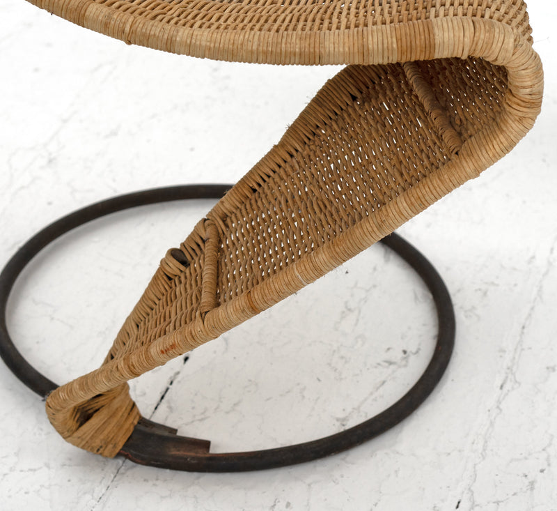 Wicker and Iron Zest Chair by Francois Liguori, 1988