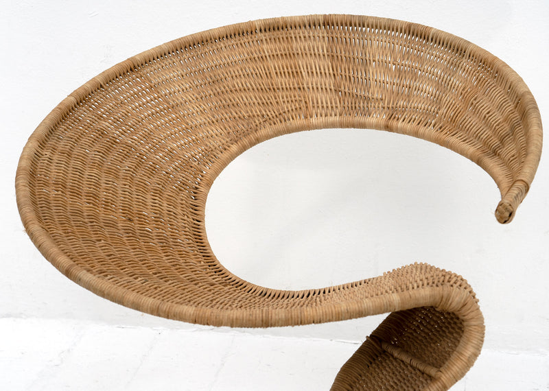 Wicker and Iron Zest Chair by Francois Liguori, 1988