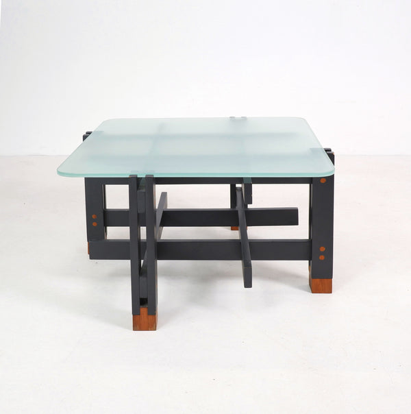 Wood and Glass Coffee Table, Italy, c.1960