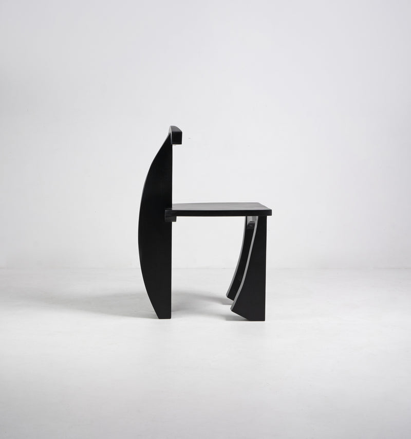 Black Postmodern Folk Craft Chair