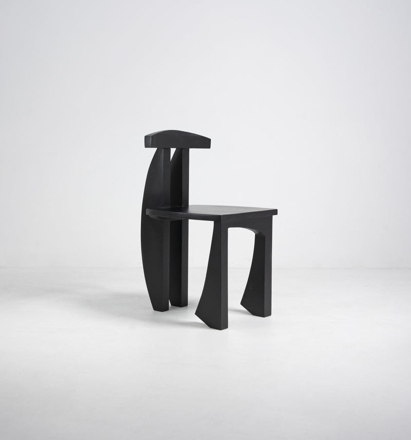 Black Postmodern Folk Craft Chair