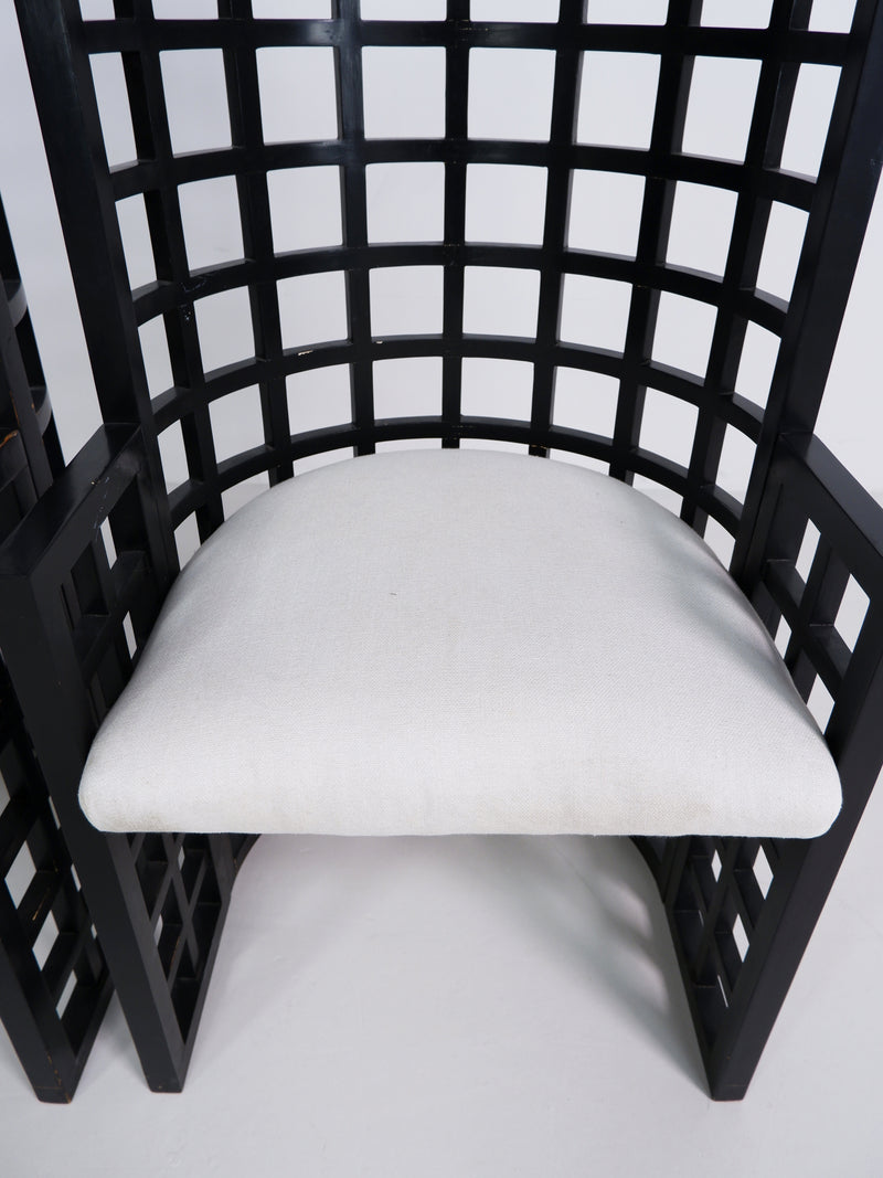 Pair of Postmodern High Back Italian Chairs
