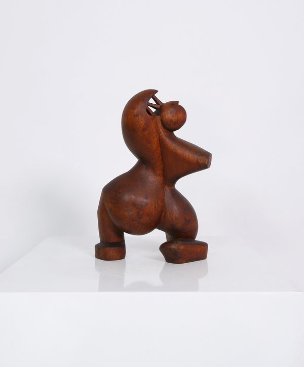 Figurative Surrealist Wooden Sculpture, c.1960