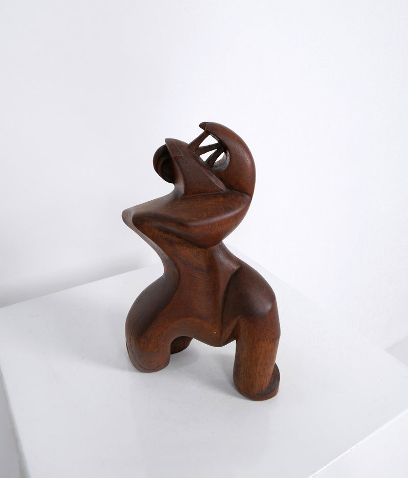 Figurative Surrealist Wooden Sculpture, c.1960