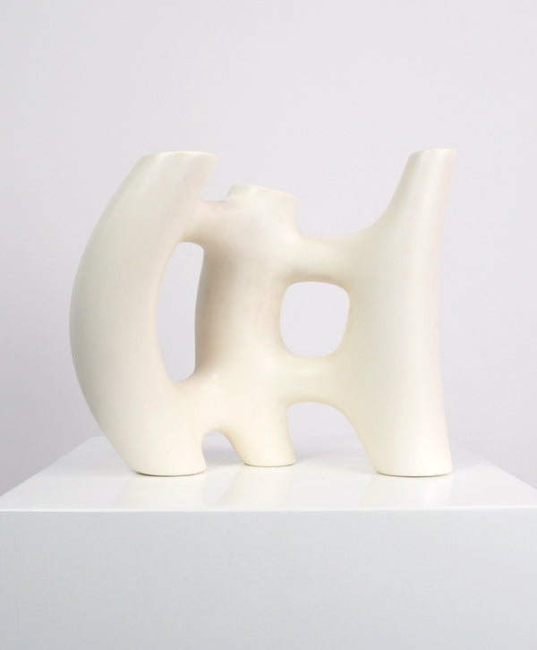 Sculptural Ivory Earthenware Vessel, c.1970