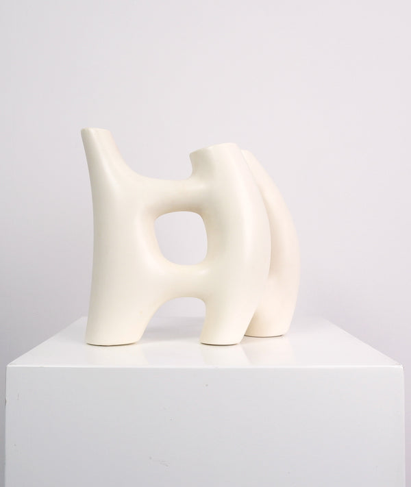 Sculptural Ivory Earthenware Vessel, c.1970